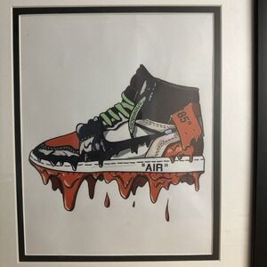 Art Print Drip Sneaker Wall Art Off White Inspired Decor